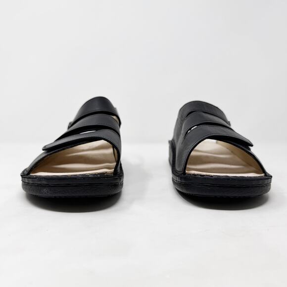 [Finn Comfort] Black Sylt Nappa Leather Triple Strap Open Toe Sandals EUC Sz 41 - Picture 4 of 12